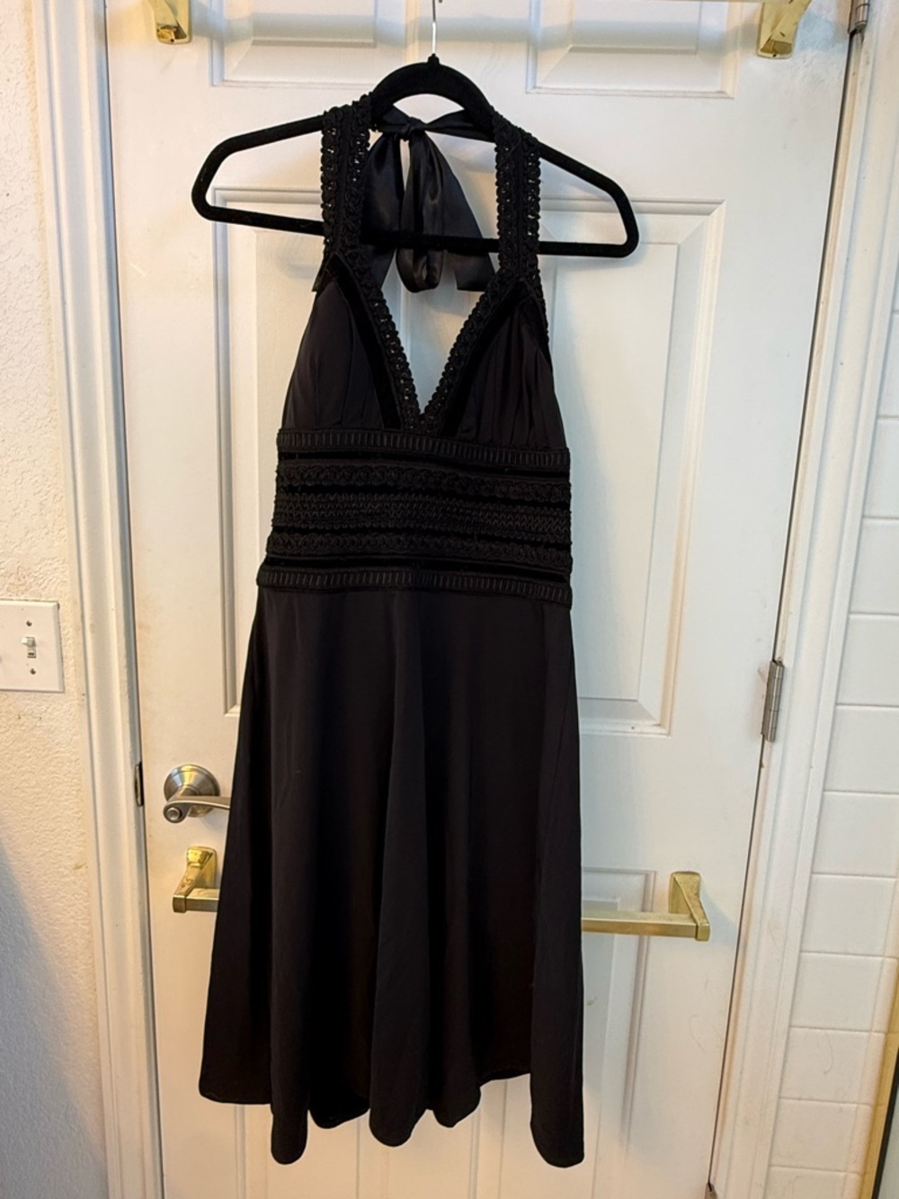 White House Black Market Black Halter Midi Dress